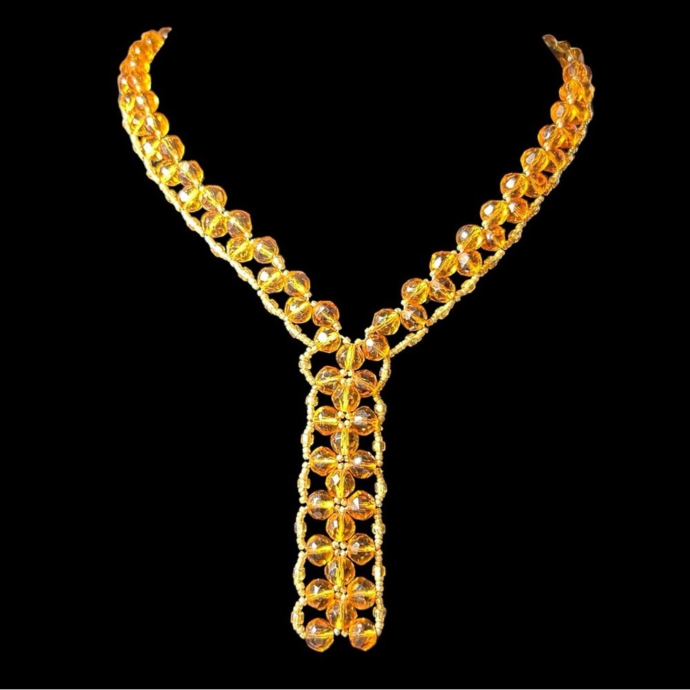 Vintage Glass‎ Tie Collar Necklace